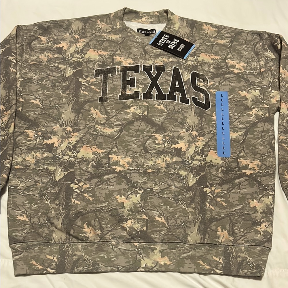 State of Mine Men's Camo Texas Crew Fleece M, L, XL, XXL NWT